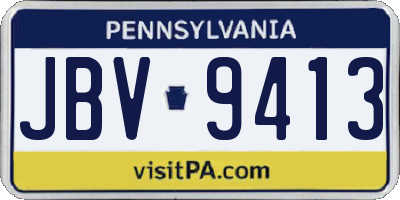 PA license plate JBV9413
