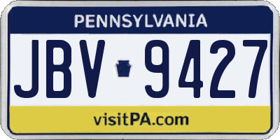 PA license plate JBV9427