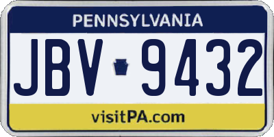 PA license plate JBV9432