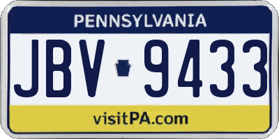 PA license plate JBV9433