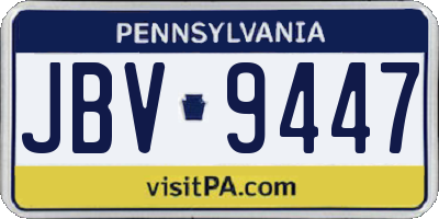 PA license plate JBV9447