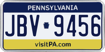 PA license plate JBV9456