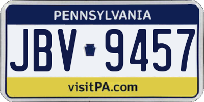 PA license plate JBV9457