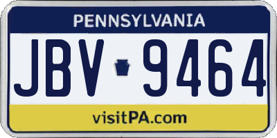 PA license plate JBV9464