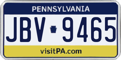 PA license plate JBV9465