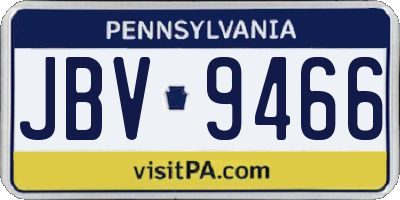 PA license plate JBV9466