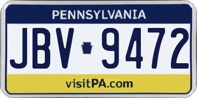 PA license plate JBV9472
