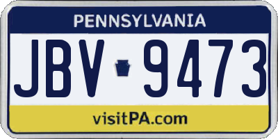 PA license plate JBV9473