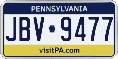 PA license plate JBV9477