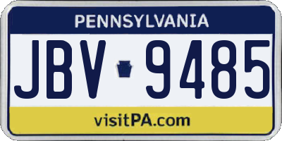 PA license plate JBV9485