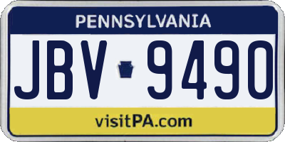 PA license plate JBV9490