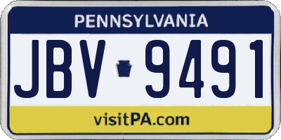PA license plate JBV9491