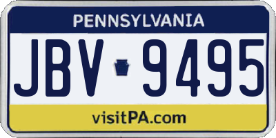 PA license plate JBV9495