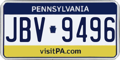 PA license plate JBV9496
