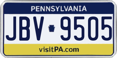 PA license plate JBV9505