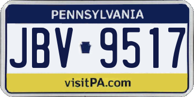 PA license plate JBV9517