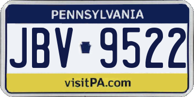 PA license plate JBV9522