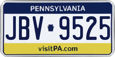 PA license plate JBV9525