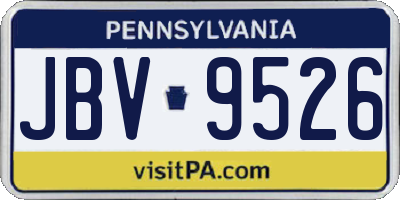 PA license plate JBV9526