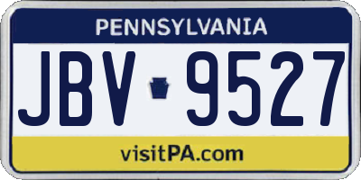 PA license plate JBV9527