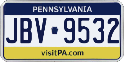 PA license plate JBV9532