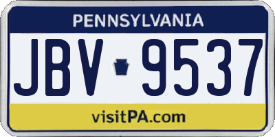 PA license plate JBV9537
