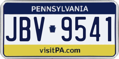 PA license plate JBV9541