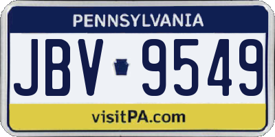 PA license plate JBV9549