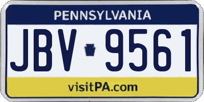PA license plate JBV9561