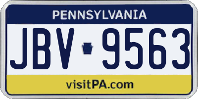 PA license plate JBV9563