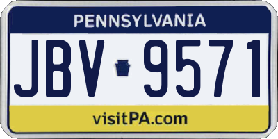 PA license plate JBV9571