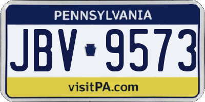 PA license plate JBV9573