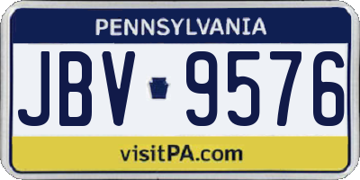 PA license plate JBV9576
