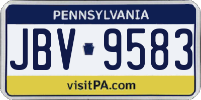 PA license plate JBV9583