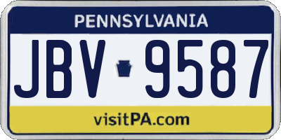 PA license plate JBV9587
