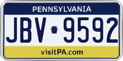 PA license plate JBV9592