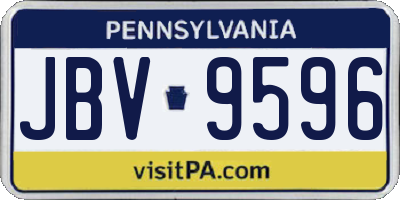 PA license plate JBV9596