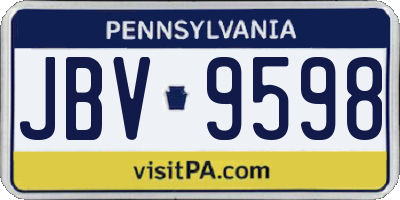 PA license plate JBV9598