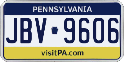PA license plate JBV9606