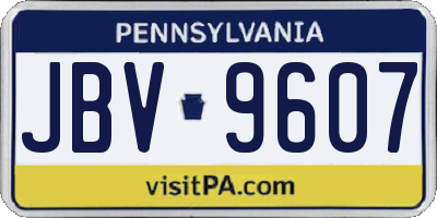 PA license plate JBV9607