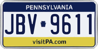 PA license plate JBV9611