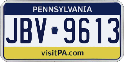 PA license plate JBV9613