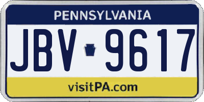 PA license plate JBV9617