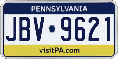PA license plate JBV9621