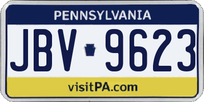 PA license plate JBV9623