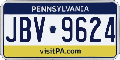 PA license plate JBV9624