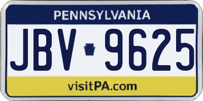 PA license plate JBV9625