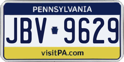 PA license plate JBV9629
