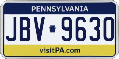 PA license plate JBV9630