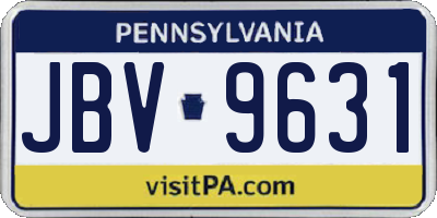 PA license plate JBV9631